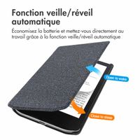 imoshion Étui de liseuse portefeuille Canvas Pocketbook Verse / Verse Pro / Verse Pro Color / Vivlio Light / Light HD - Glitter Noir
