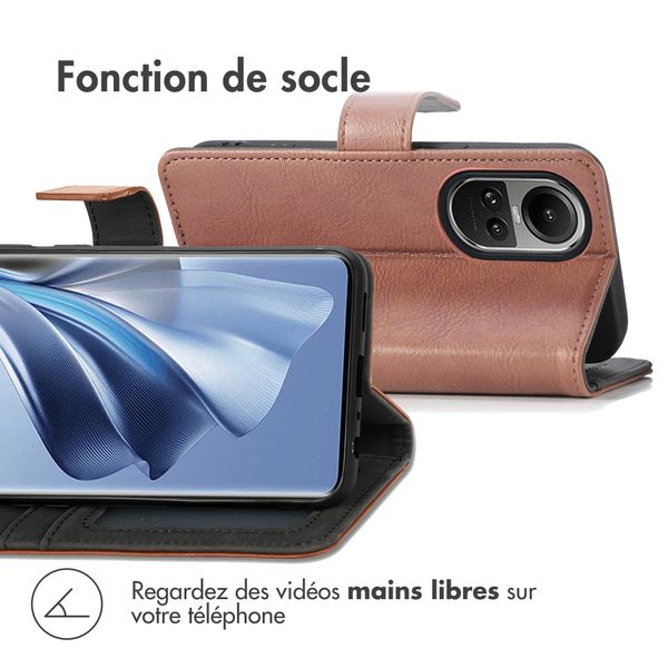 imoshion Étui de télephone portefeuille de luxe Oppo Reno 10 / 10 Pro - Marron