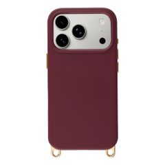 Selencia Coque arrière Rivièra avec MagSafe avec crochets amovibles Apple iPhone 18 Pro / 17 Pro - Bold Burgundy