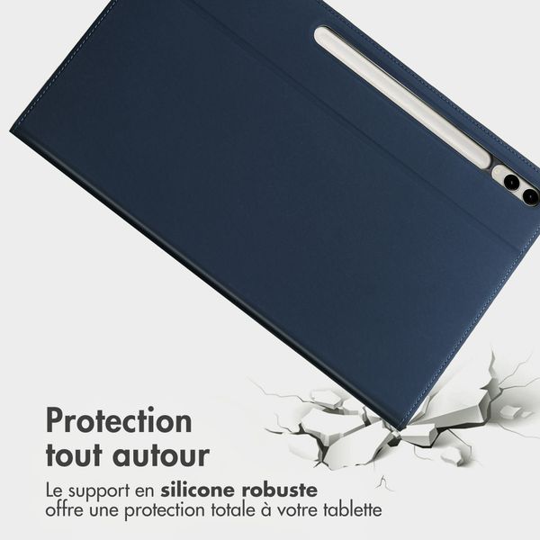 Accezz Coque tablette Classic Samsung Galaxy Tab S10 Plus / Tab S9 FE Plus / Tab S9 Plus - Bleu foncé