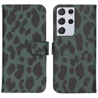 imoshion Design Softcase Bookcase Samsung Galaxy S21 Ultra - Green Leopard