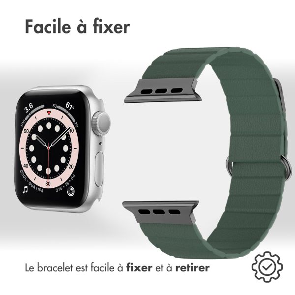 imoshion Bracelet en cuir magnétique Apple Watch | 38/40/41/42 mm - Vert