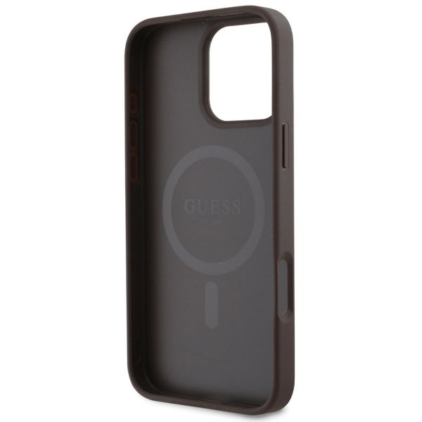 Guess Coque 4G Metal Logo MagSafe Apple iPhone 16 Pro - Marron