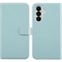 Selencia Étui portefeuille en cuir véritable Samsung Galaxy A36 / A56 - Air Blue