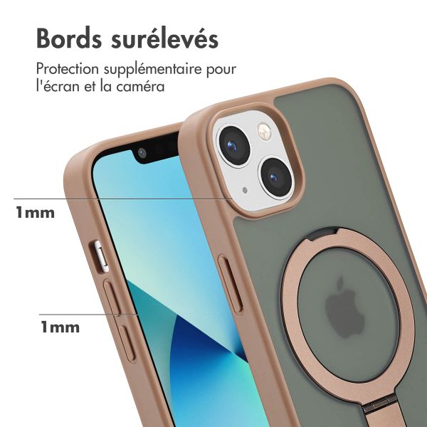 Accezz Coque Ring Stand avec MagSafe Apple iPhone 13 - Marron