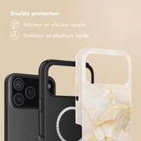 Selencia Coque arrière Vivid avec MagSafe Apple iPhone 18 Pro Max / 17 Pro Max - Golden Beige Marble