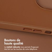 Accezz Coque arrière en cuir avec MagSafe Apple iPhone 13 Pro - Sienna Brown