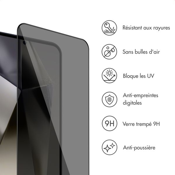 Accezz Protection d'écran en verre trempé avec filtre de confidentialité + Applicateur Samsung Galaxy S24 Ultra