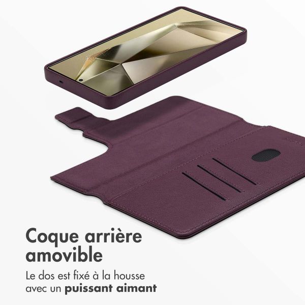 Accezz Étui de télephone portefeuille en cuir 2-en-1 avec MagSafe Samsung Galaxy S25 Ultra - Heath Purple