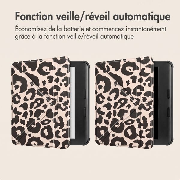imoshion Étui de liseuse portefeuille design Pliable Kobo Libra Colour - Leopard