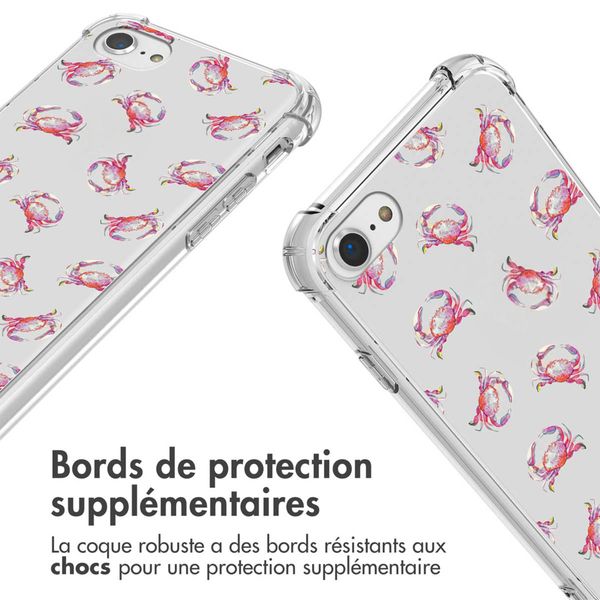 imoshion Coque Design avec cordon Apple iPhone SE (2022 / 2020) / 8 / 7 - Crab Watercolor
