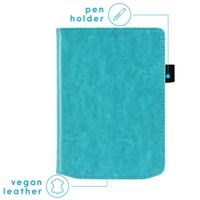 imoshion Étui de liseuse portefeuille en cuir végan Pocketbook Verse / Verse Pro / Verse Pro Color / Vivlio Light / Light HD - Bleu clair