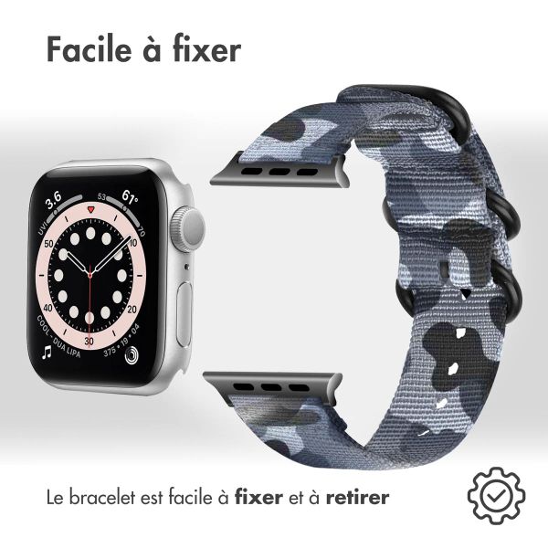 imoshion Bracelet robuste en nylon Apple Watch | 38/40/41/42 mm - Camouflage Grey