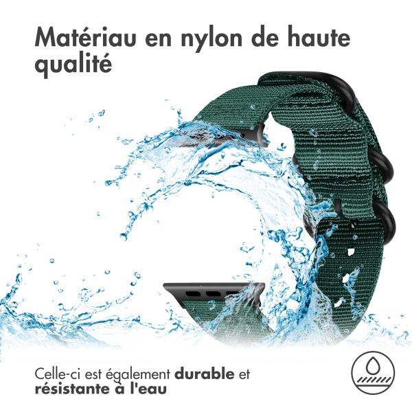 imoshion Bracelet robuste en nylon Apple Watch | 38/40/41/42 mm - Vert foncé