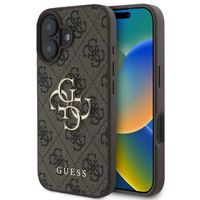 Guess Coque 4G Metal Logo Backcover Apple iPhone 16 - Marron