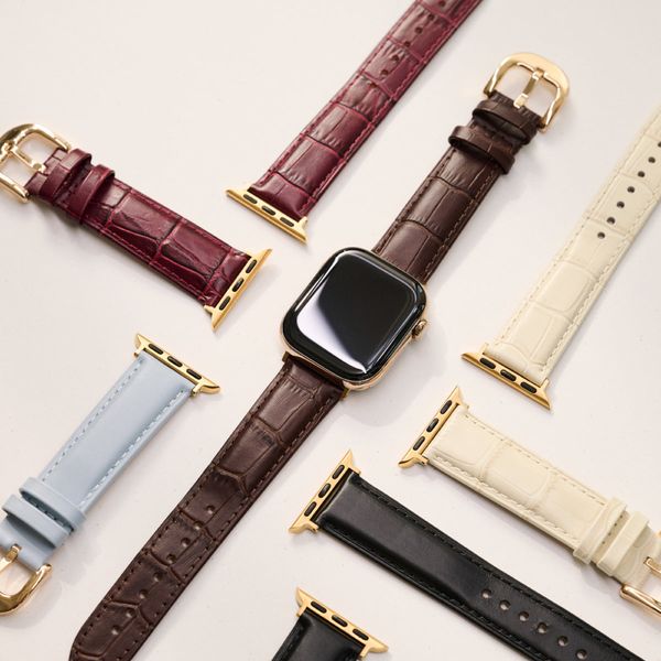 Burga Bracelet en cuir véritable Apple Watch | 38/40/41/42 mm - Mobwife / Gold