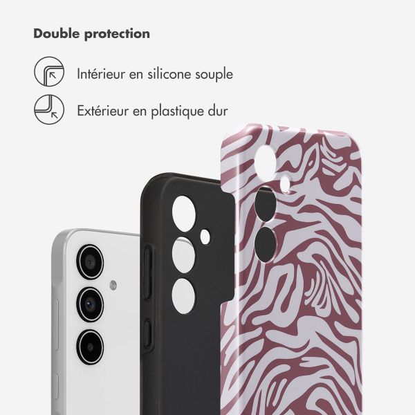 Selencia Coque arrière Vivid Samsung Galaxy A35 - Trippy Swirl Dark Rose