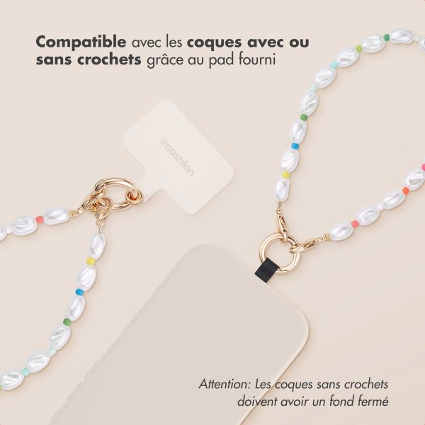 imoshion Ensemble de cordons de téléphone colorés avec perles – Bleu clair
