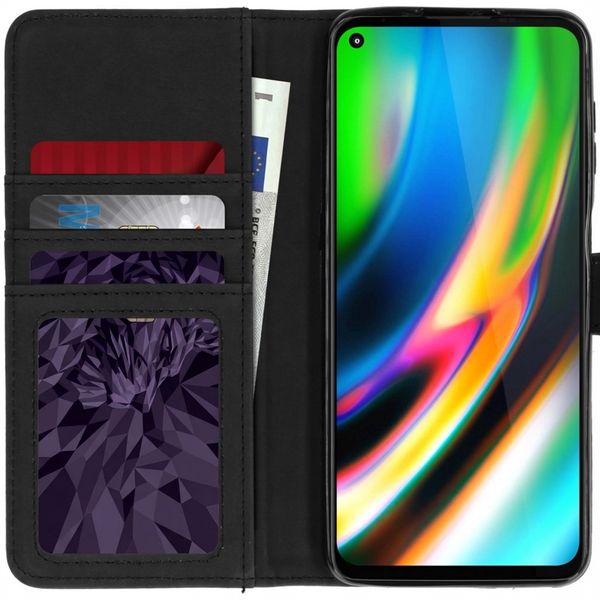 imoshion Étui de télephone portefeuille de luxe Motorola Moto G9 Plus - Bleu foncé