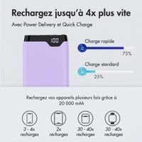 imoshion Batterie externe - 20.000 mAh - Quick Charge et Power Delivery - Lilas