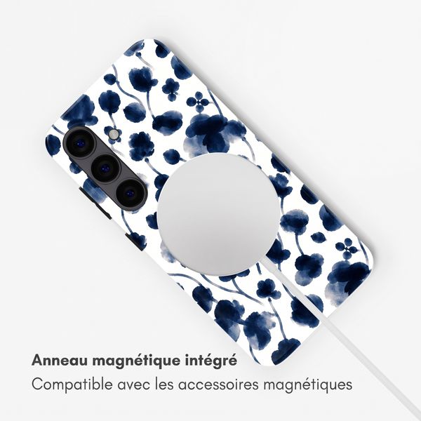 Selencia Coque arrière Vivid avec MagSafe Samsung Galaxy S24 - Midnight Blossom