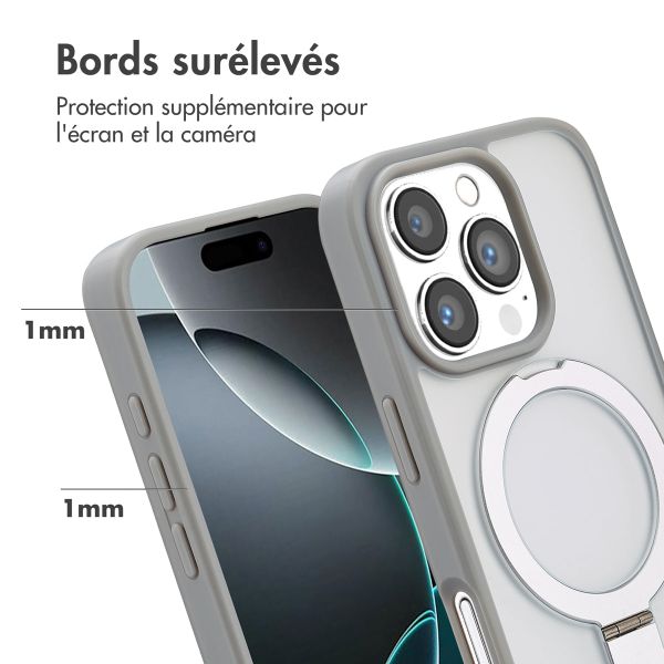 Accezz Coque Ring Stand avec MagSafe Apple iPhone 16 Pro - Gris