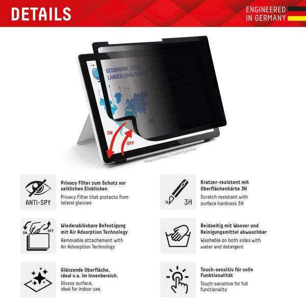 Displex Protection d'écran Privacy en verre trempé Apple iPad Pro 13 (2025) M5 / (2024) M4 / Air 13 pouces (2026) M4 / (2025) M3 / (2024) M2
