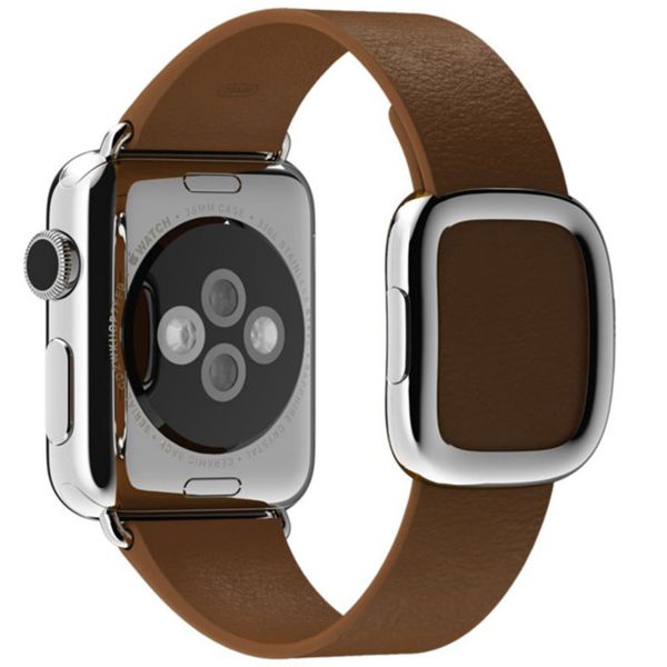 Apple Bracelet Leather Band Modern Buckle Apple Watch | 38/40/41/42 mm - Taille M - Marron