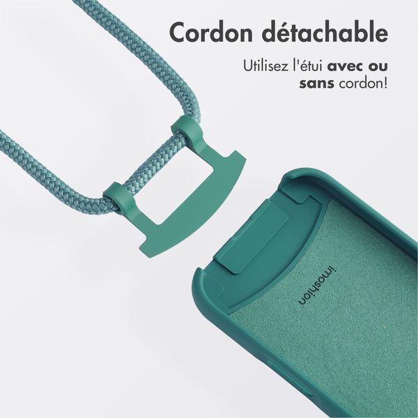 imoshion Coque arrière Color avec cordon amovible et MagSafe Apple iPhone 16 - Vert foncé