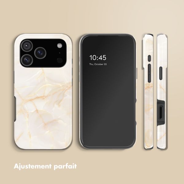 Selencia Coque arrière Vivid Apple iPhone 17 Pro Max - Golden Beige Marble