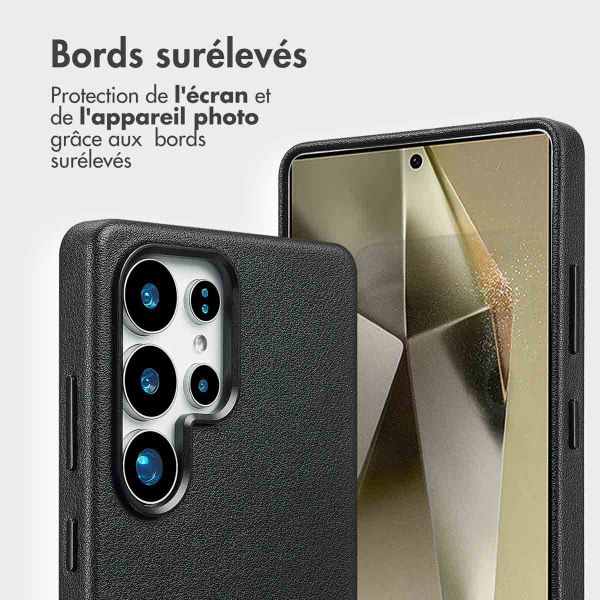 Accezz Étui de télephone portefeuille en cuir 2-en-1 avec MagSafe Samsung Galaxy S25 Ultra - Onyx Black