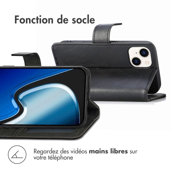 imoshion Étui de télephone portefeuille de luxe Apple iPhone 15 - Noir