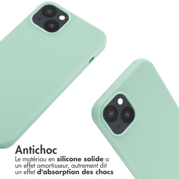 imoshion Coque en silicone avec cordon Apple iPhone 14 Plus - Vert menthe