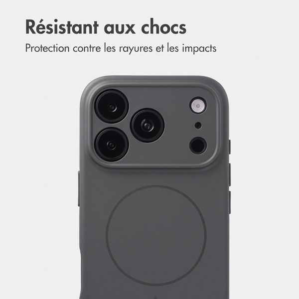 Accezz Coque Grip avec MagSafe Apple iPhone 18 Pro Max / 17 Pro Max - Gris