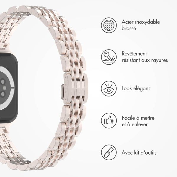 Selencia Bracelet en acier slim style Jubilee Apple Watch | 38/40/41/42 mm - Starlight