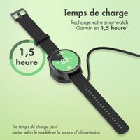 imoshion Station de charge Garmin Watch | Câble de chargement USB-A - 2 metre - Noir