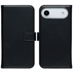 Selencia Étui portefeuille en cuir véritable Apple iPhone Air - Noir