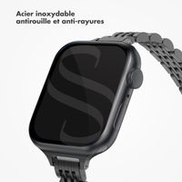 Selencia Bracelet en acier slim style Jubilee Apple Watch | 38/40/41/42 mm - Noir