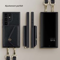 Selencia Coque de télephone Sera avec cordon et porte-cartes enveloppe Samsung Galaxy S24 Ultra - Noir