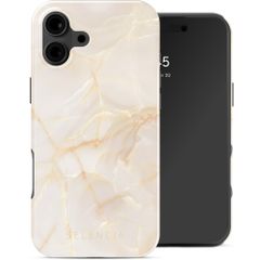 Selencia Coque arrière Vivid avec MagSafe Apple iPhone 16 - Golden Beige Marble