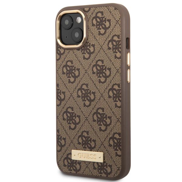 Guess Coque 4G Logo Monogram MagSafe Apple iPhone 14 - Marron