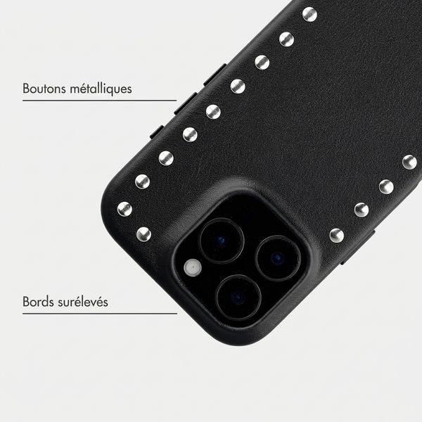 Selencia Coque arrière Studs avec MagSafe Apple iPhone 16 Pro - Velvet Black