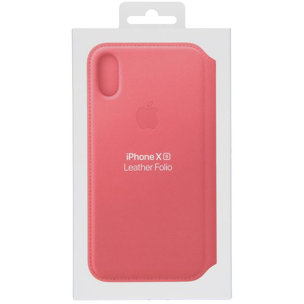 Apple Étui de télephone portefeuille Leather Folio Apple iPhone X / Xs - Peony Pink