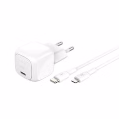 Belkin Chargeur USB-C compact BoostCharge 30W avec câble USB-C vers Lightning - 1 mètre - Blanc