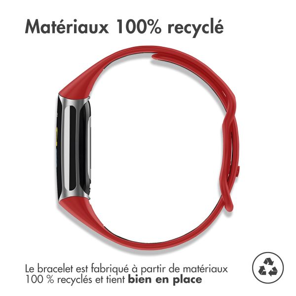 imoshion Bracelet Sport⁺ en silicone Fitbit Charge 5 / 6 - Red & Black
