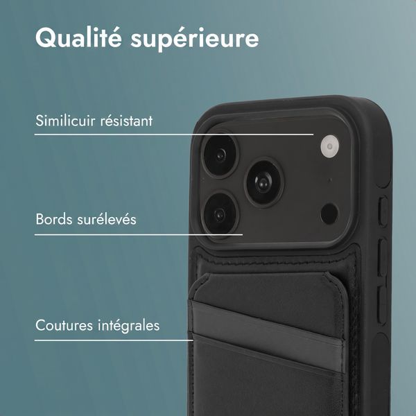 imoshion Coque arrière avec porte-cartes et support Apple iPhone 18 Pro Max / 17 Pro Max - Noir