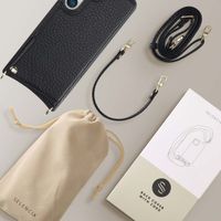 Selencia Coque de télephone Nova avec cordon et porte-cartes Samsung Galaxy S25 - Noir