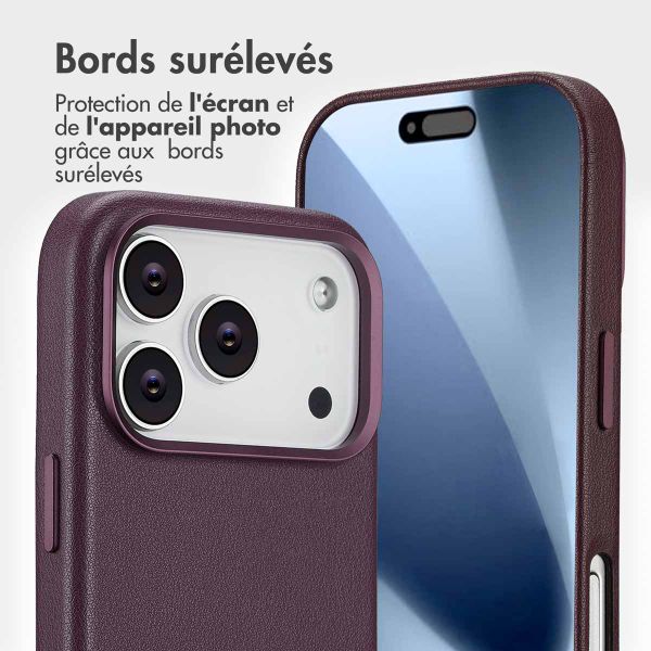 Accezz Étui de télephone portefeuille en cuir 2-en-1 avec MagSafe Apple iPhone 17 Pro - Heath Purple