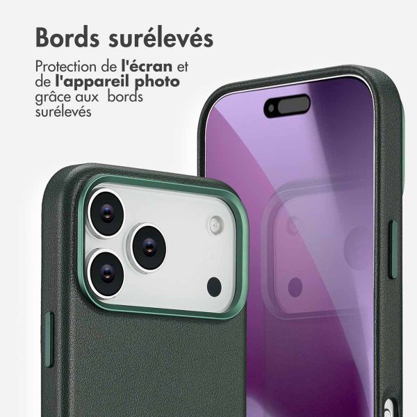 Accezz Coque arrière en cuir avec MagSafe Apple iPhone 17 Pro Max - Cedar Green