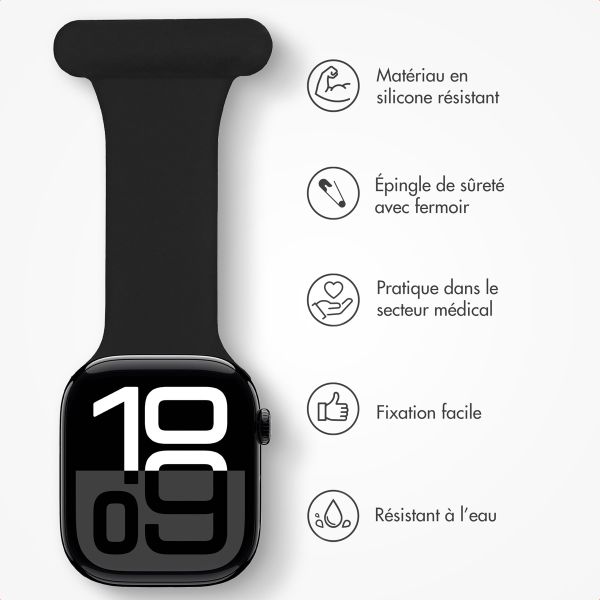 imoshion Bracelet infirmier en silicone Apple Watch | 44/45/46/49 mm - Noir
